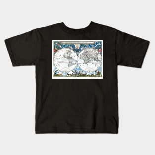 World map wall art 1690 dorm decor mappemonde Art Print Kids T-Shirt